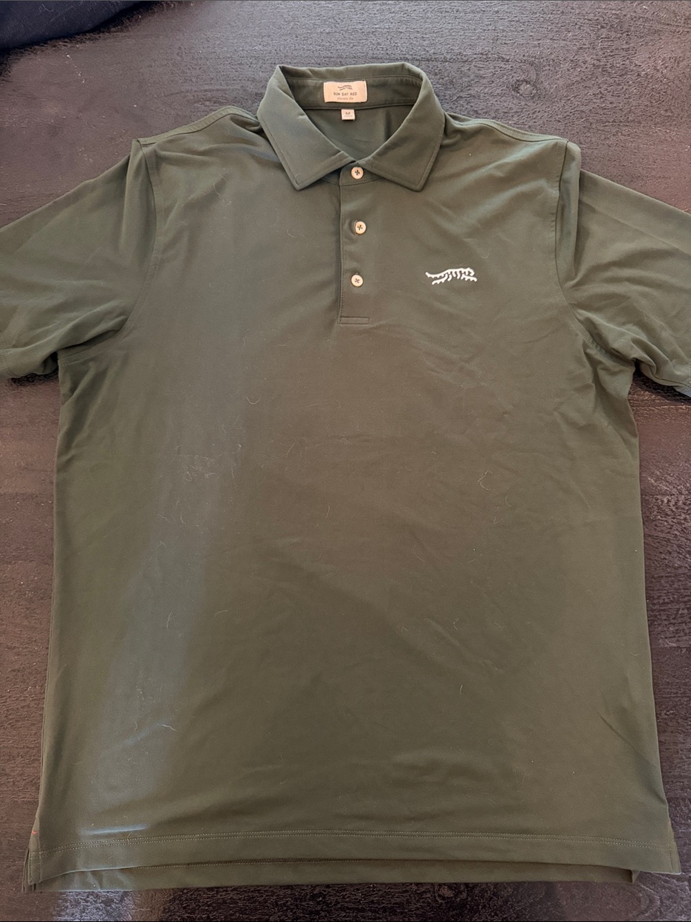 Men's Sun Day Red Classic Fit Hunter Green Polo Shirt with Embroidered Logo
